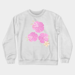 Pink hibiscus flowers Crewneck Sweatshirt